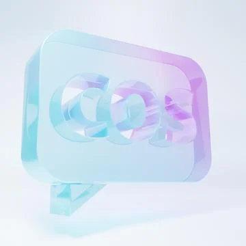 Frosted glass Mathematics function cosine icon isolated on white background.. Stock Illustration
