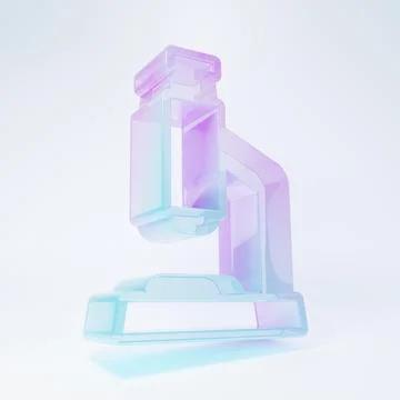 Frosted glass Microscope icon isolated on white background. Chemistry, phar.. 스톡 일러스트