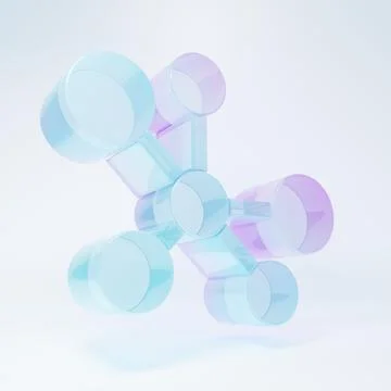 Frosted glass Molecule icon isolated on white background. Structure of mole.. Stock Illustration