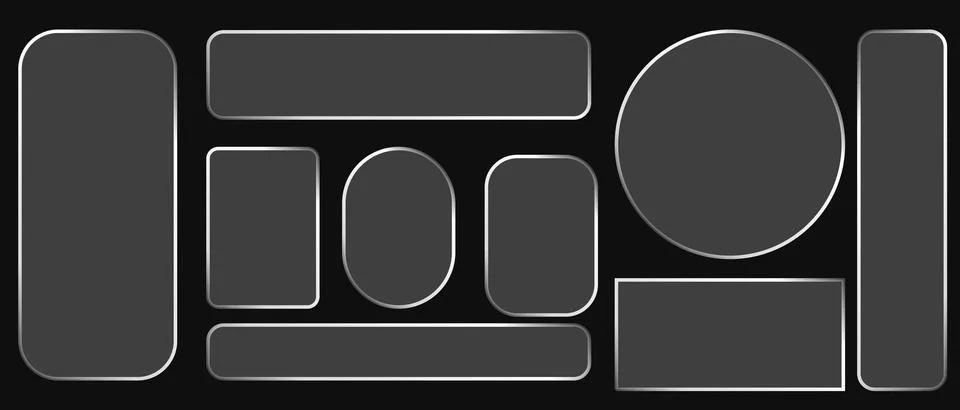 Frosted-glass-morphism-button-set-ui-elements Illustrazione stock
