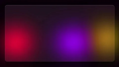 Frosted glass morphism panel overlay with red purple and yellow glowing lig.. Stock Footage 344709773