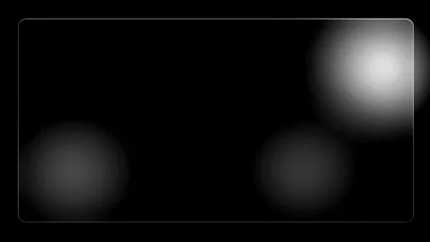 Frosted glass morphism panel overlay with soft glowing light orbs on a dark.. Stock Footage 344709788