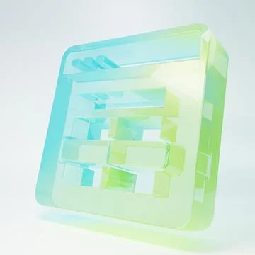 Frosted glass MySQL code icon isolated on white background. HTML Code symbo.. Stock Illustration