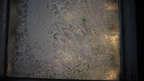 Frosted glass in an old window Stock Footage 86562309