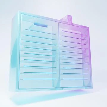 Frosted glass Open science book icon isolated on white background. Minimali.. Stock Illustration