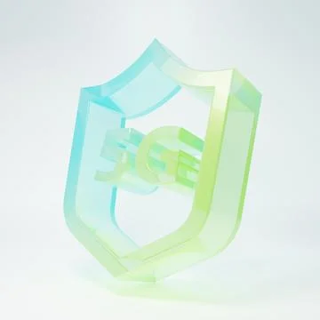 Frosted glass Protective shield 5G wireless internet wifi icon isolated on .. Stock Illustration