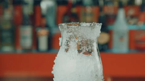 Frosted glass is put on the table Stock Footage 52183576