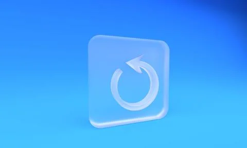 Frosted glass Refresh icon isolated on blue background. Reload symbol. Rota.. Stock Illustration