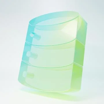 Frosted glass Server, Data, Web Hosting icon isolated on white background. .. Illustrazione stock