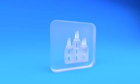 Frosted glass Skyscraper icon isolated on blue background. Metropolis archi.. Stock Illustration