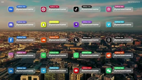 Frosted Glass Social Media Lower Thirds Stock After Effects