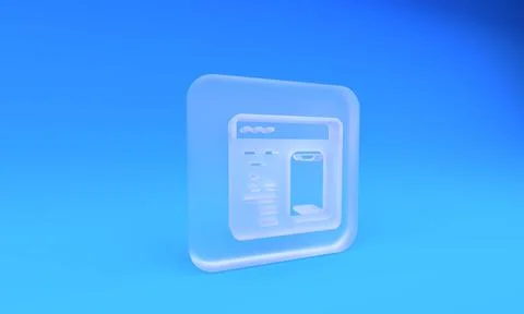 Frosted glass Software, web developer programming code icon isolated on blu.. Stockillustratie