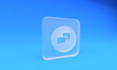 Frosted glass Speech bubble chat icon isolated on blue background. Message .. 스톡 일러스트