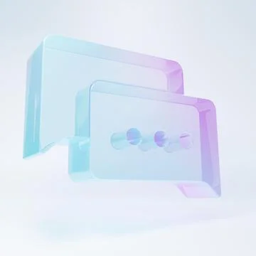 Frosted glass Speech bubble chat icon isolated on white background. Message.. Stock Illustration