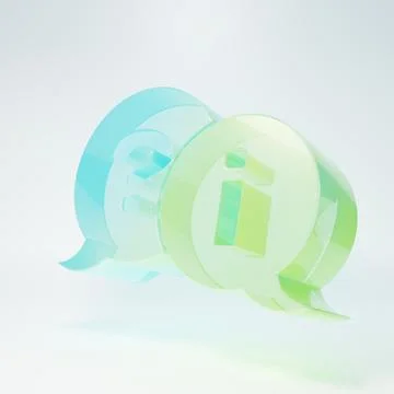 Frosted glass Speech bubbles with Question and Exclamation icon isolated on.. Stock Illustration