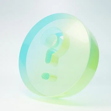 Frosted glass Speech bubbles with Question icon isolated on white backgroun.. Stock Illustration