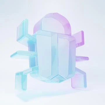 Frosted glass System bug concept icon isolated on white background. Code bu.. Illustrazione stock