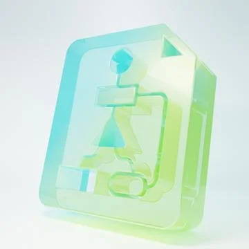 Frosted glass Tile flowchart for program design or process management plan .. Stock Illustration