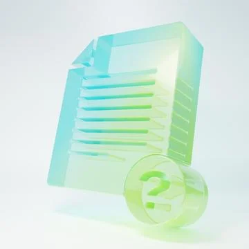 Frosted glass Unknown document icon isolated on white background. File with.. Stock Illustration