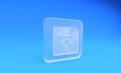 Frosted glass Unknown document icon isolated on blue background. File with .. Foto stock