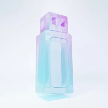 Frosted glass USB flash drive icon isolated on white background. Minimalism.. Stock Illustration