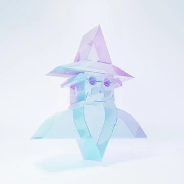 Frosted glass Wizard warlock icon isolated on white background. Minimalism .. Stock Illustration