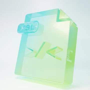 Frosted glass XSL file document. Download xsl button icon isolated on white.. Stock Illustration