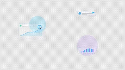 Frosted Glassmorphic UI Notification Card HUD with backdrop blur and animated li 스톡 동영상 346019321