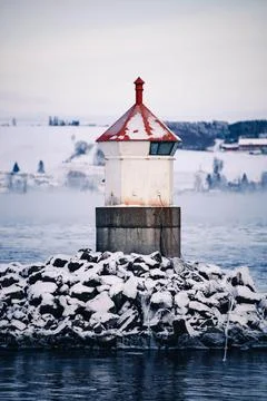 Frosted lighthouse Stock Photos