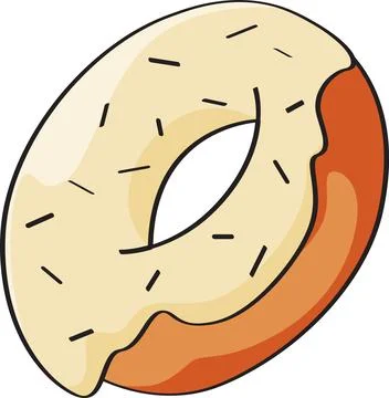 Frosted Ring Doughnut Illustration Stock Illustration