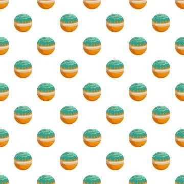 Frosted round donut pattern with turquoise glaze 库存插图