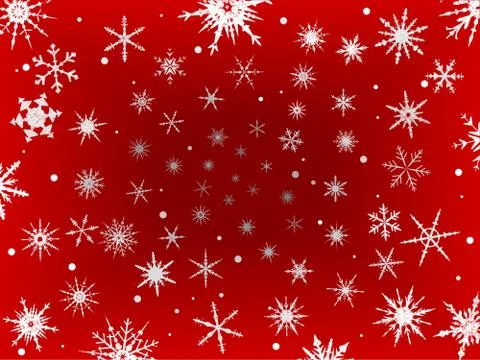 Frosted Snow Border - Red Stock-Illustration
