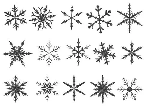 Frosted Snowflake Elements  Illustrazione stock