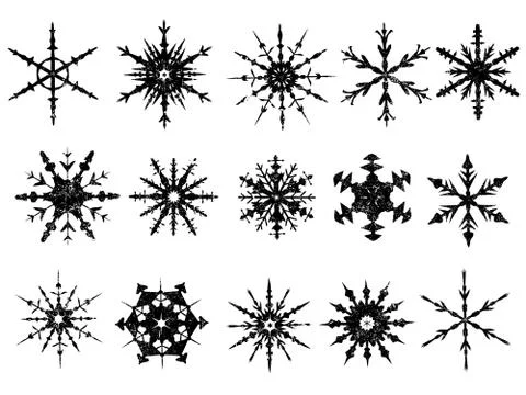 Frosted Snowflake Elements  Stock-Illustration