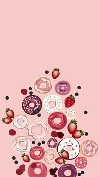 Frosted sprinkled donuts, vector illustration. Sweet sugar icing donuts Stock Illustration