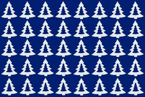 Frosted White Christmas Tree Repeat Seamless Pattern Design Ilustración de archivo