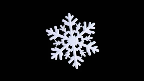 Frosted white snowflake rotating on black background Stock Footage 323325750