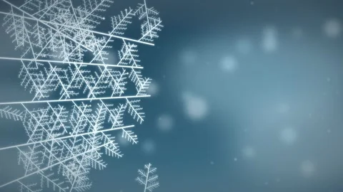Frosted Window Animation with Snowflakes Winter Background Cool Color Palette Stock Footage 345939788