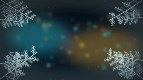 Frosted Window Neon City Animation Abstract Winter Scene Blue Teal and Gold Stock Footage 345939825