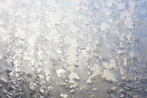 Frosted window in winter background Stock Photos