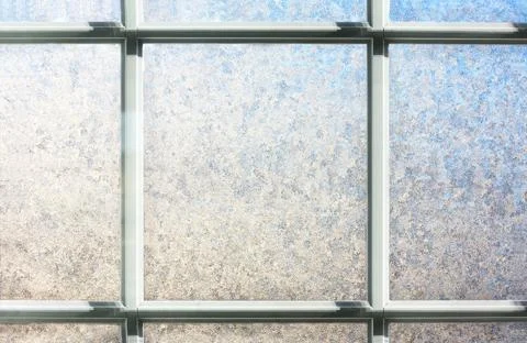 Frosted winter window glass background Stock Photos