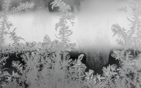 Frosted winter window Foto stock