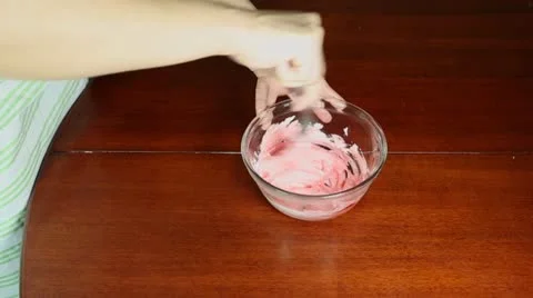 Frosting Coloring Stock Footage 22343018
