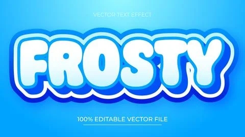 Frosty 3D editable text effect template with Snowy Winter Style Illustrazione stock