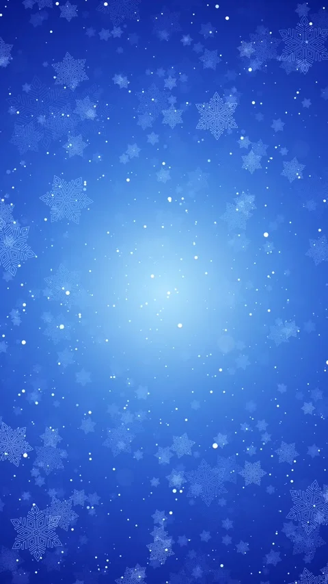 Frosty blue snow pattern with delicate flakes, white falling dots, soft winter Stock Footage 334126770