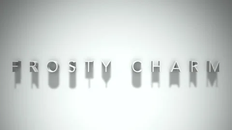 Frosty charm 3D title animation white text on a white background 스톡 동영상 299429661