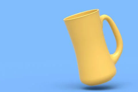 Frosty glass of fresh draft beer isolated on a blue monochrome background. Stock Illustration