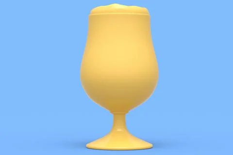Frosty glass of fresh draft beer isolated on a blue monochrome background. Stock Illustration
