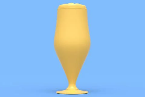 Frosty glass of fresh draft beer isolated on a blue monochrome background. Stock Illustration