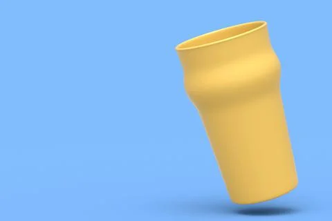 Frosty glass of fresh draft beer isolated on a blue monochrome background. Stock Illustration